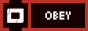 88x31 button that has flashing text which says 'OBEY THE SYSTEM WEBRING'